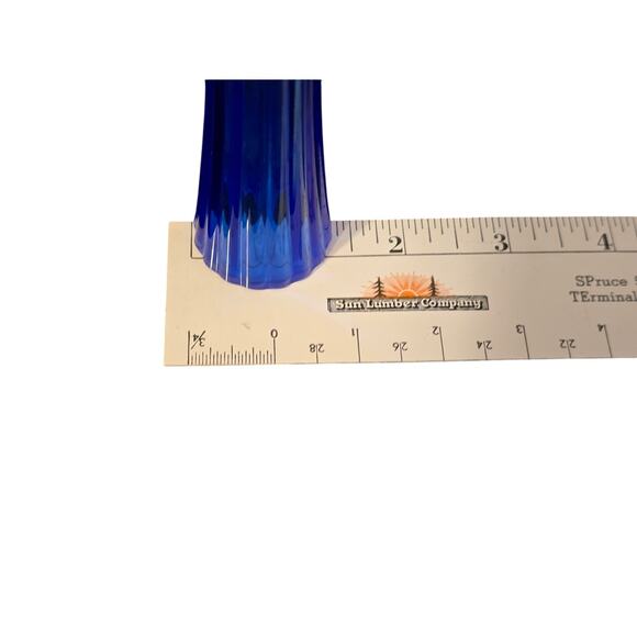 J.G. Durand Set of‎ 2 Leaded Crystal Double Cased Vases 12"/10" Cobalt Blue - Picture 6 of 9